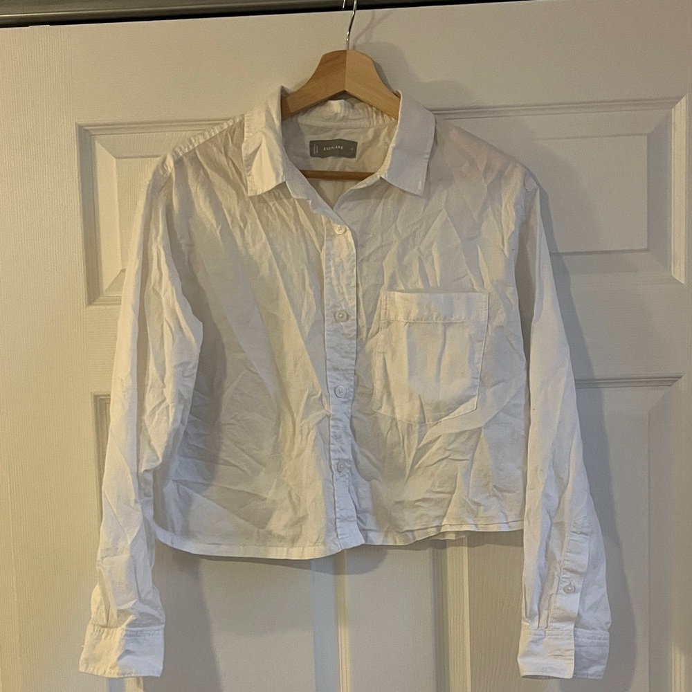 Everlane Classic White Cropped Shirt